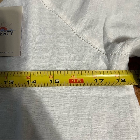 NEW Faherty Celina Puff Sleeve Organic Cotton Blouse in White Sz XS Boho - Picture 13 of 14